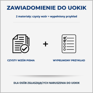 zawiadomienie do UOKiK o podejrzeniu naruszenia zbiorowych interesów konsumentów – czysty wzór pisma i wypełniony przykład