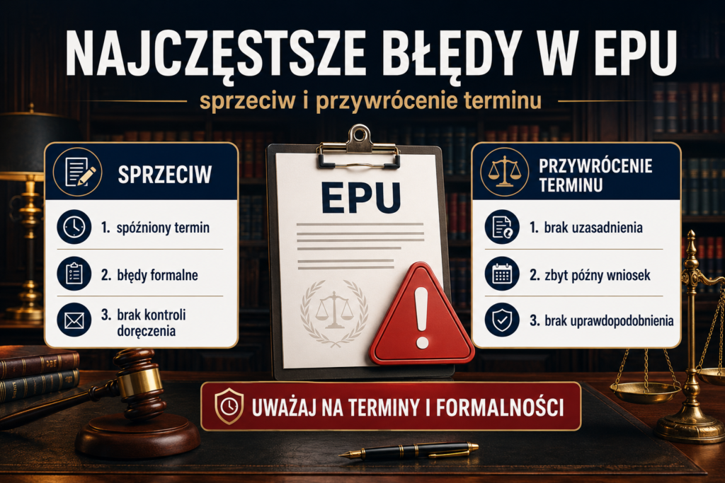 Najczęstsze błędy w EPU – sprzeciw i przywrócenie terminu