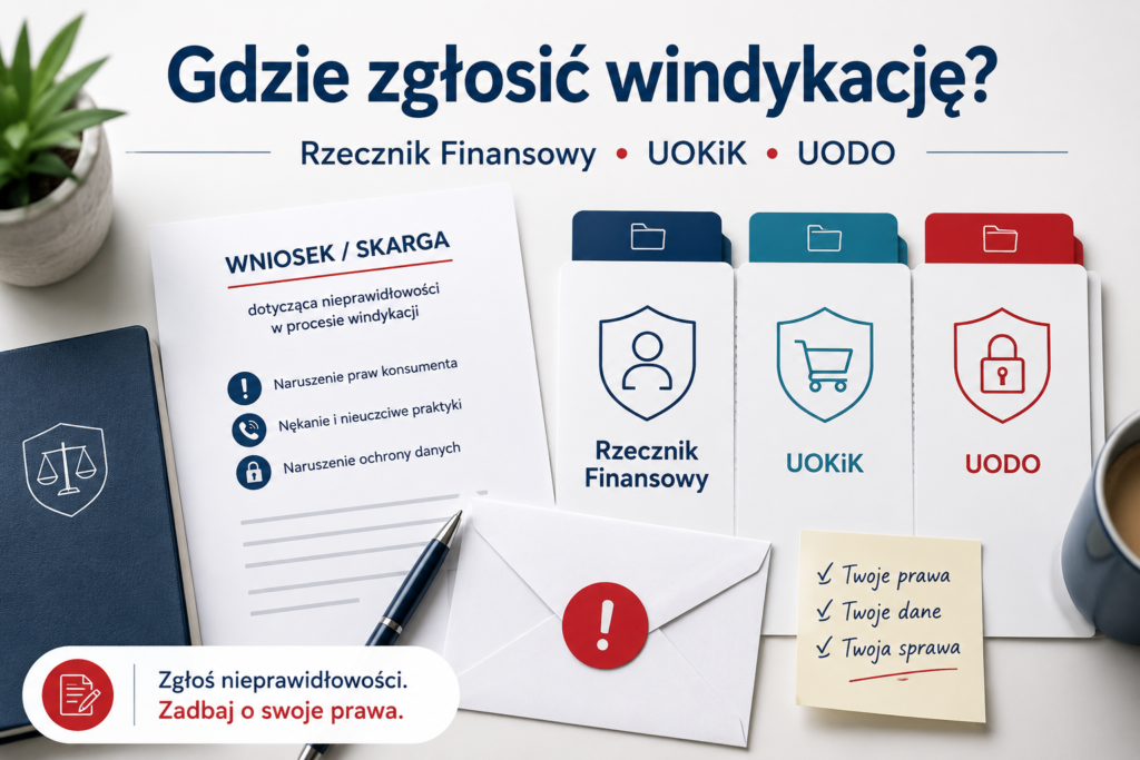 Gdzie zgłosić nieuczciwą windykację do Rzecznika Finansowego, UOKiK lub UODO